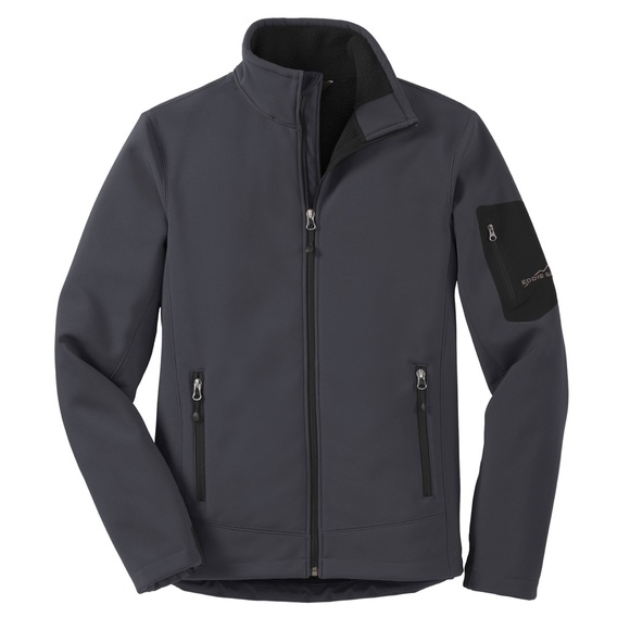 NEW Eddie Bauer Rugged Ripstop Soft Shell Jacket Size L Grey Steel/Black - Picture 2 of 11